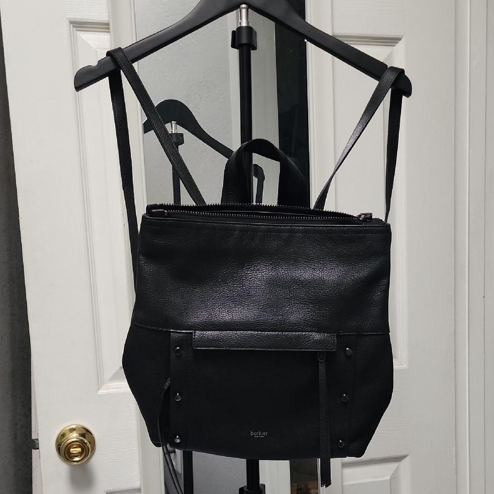 Botkier Black Leather Convertible Backpack City Chic Tote